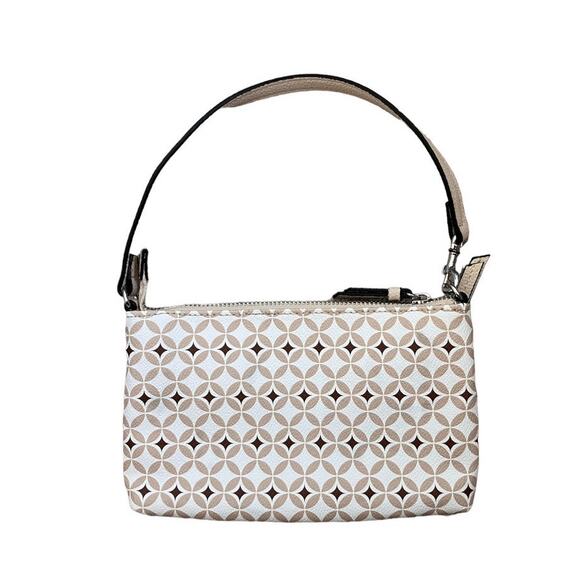 Dana Buchman Tan White Green Small Shoulder Purse - Picture 2 of 5